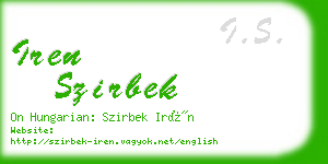 iren szirbek business card